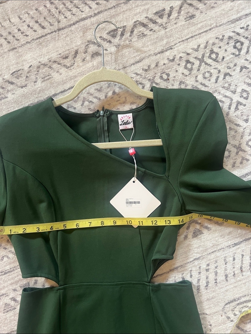 Selfie Leslie Dark Green Long-Sleeve Asymmetrical Wrap Dress - Picture 8 of 9